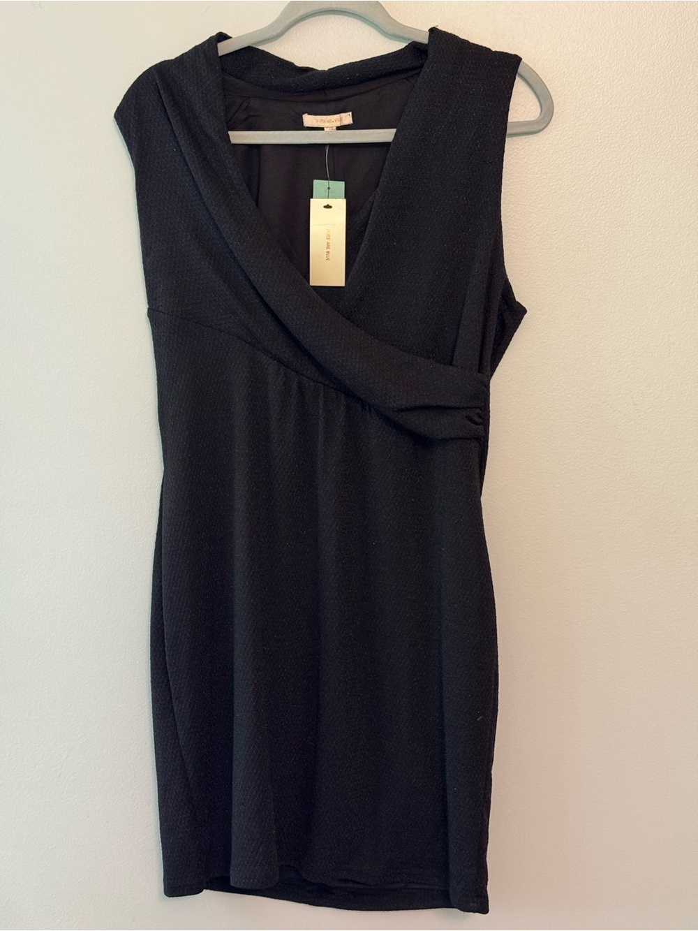 Skies Are Blue Black Sleeveless Wrap-Style Dress